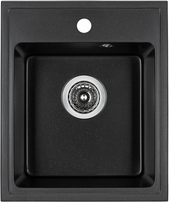Мойка UP! (Underprice) из кварцевого песка KAPPA BLACK 41х49х21 