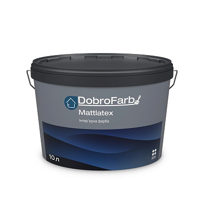 Краска интерьерная латексная DobroFarb Mattlatex устойчива к мойке мат белая 1,4кг
