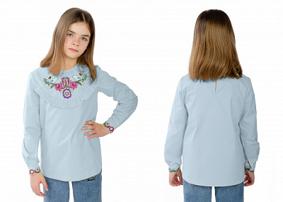 Вышиванка детская Эдельвика 287-22/00 р.128 голубой 