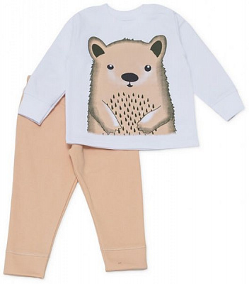 Пижама детская Фламинго ясельная р.80 белый/бежевый 109-312 