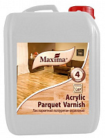 Лак паркетный полиуретан-акриловый Acrylic parquet varnish Maxima глянец 5 л прозрачный