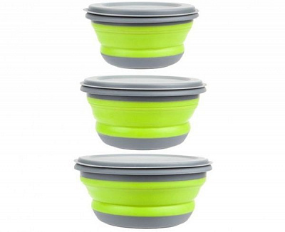 Набір посуду Summit 0,5 л СКЛАДАНИХ МИСОК POP BOWL SET LIME/GREY (3 ШТ.)