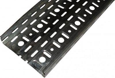 Лоток перфорований металевий 50x50 мм (0,45) L-3 м білий цинк