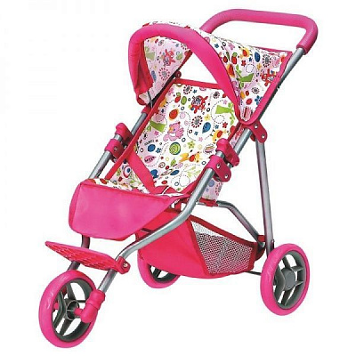 Коляска для кукол Bino Трехколесная коляска для кукол, розовая