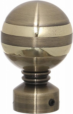 Наконечник Gardinia Ally Куля зі смугою набірний d16 мм антична латунь 2 шт.