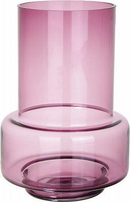 Ваза стеклянная лиловая 17х25 см Wrzesniak Glassworks