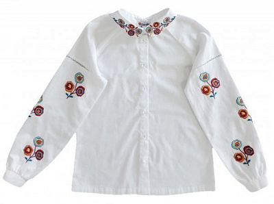 Вышиванка для девочек Эдельвика 229-20/09 р.146 белый 