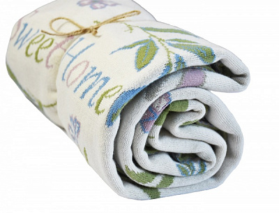 Плед Sweet home 90x130 см бежевый с рисунком