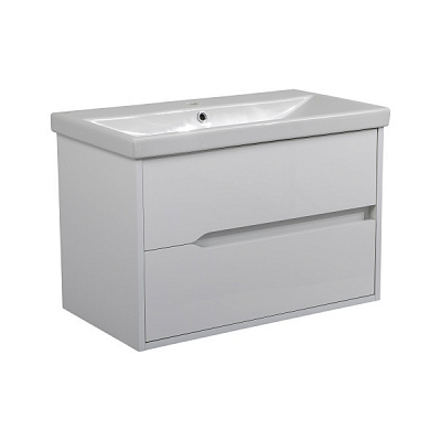 Тумба підвісна Aqua Rodos Сідней 80 білий глянець з умивальником