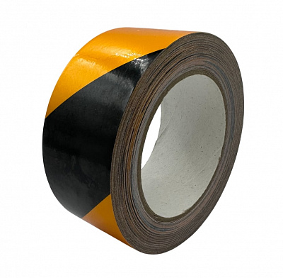 Лента сигнальная самоклеющаяся желто-черная 48 мм 33 м