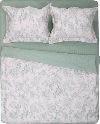 Комплект постільної білизни Aria 2 зелений із білим Mascioni