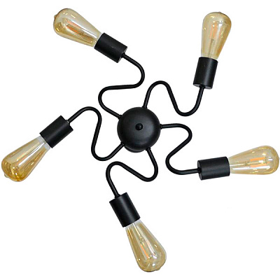 Люстра потолочная Геотон НПБ 02-5х60-995 Комета-5П 5xE27 черный 47886 