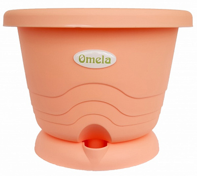 Горшок пластиковый Омела Пастель круглый персиковый 