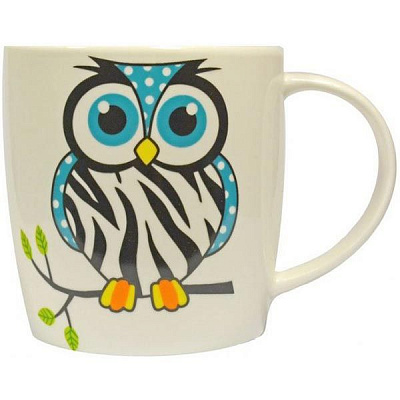 Чашка фарфоровая Сова полоска 415 мл