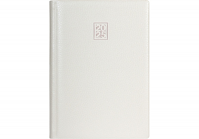 Дневник датированный Optima Armonia A5 2025 O25229-14 белый металлик