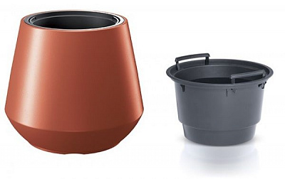 Горшок для цветов Prosperplast HEOS 395х350 мм круглый бронза 