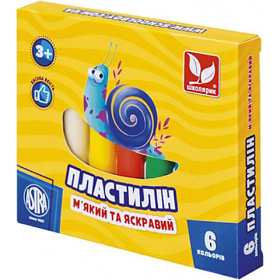Пластилин Школярик круглый 83811905-UA 6 шт