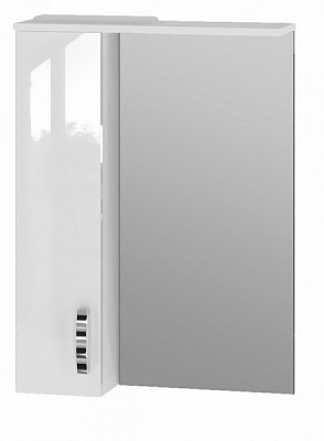 Зеркало со шкафчиком ЮВЕНТА Trento - 60 белый (левое) 