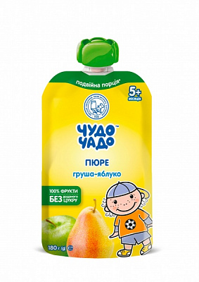 Пюре Чудо-Чадо из груши и яблок натуральное без сахара 180 г 