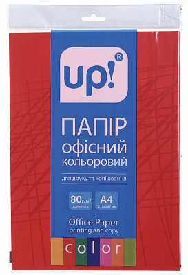 Бумага офисная цветная UP! (Underprice) A4 80 г/м интенсив красный 20 листов