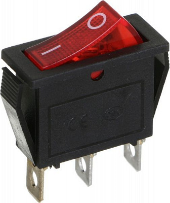 Переключатель клавишный с подсветкой E.NEXT e.switch.key.03 3 pin красный s2040003