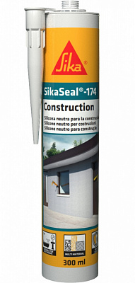 Герметик силиконовый Sika нейтральный SikaSeal®-174 Construction белый 300 мл 0,3 кг