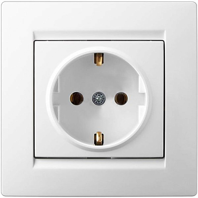 Розетка із заземленням UP! (Underprice) One без кришки білий 706-0202-122B