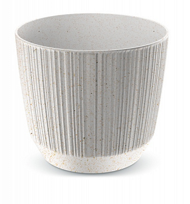 Горшок для цветов Prosperplast Ryfo ECO Wood круглый белый матовый (82531-449) 