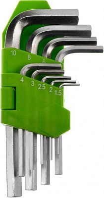 Набір ключів шестигранних Alloid 1,5-10 мм НШ-0912