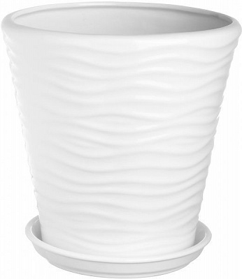 Горщик керамічний Оріана-Запоріжкераміка Нова Хвиля глянець круглий 5,5л білий