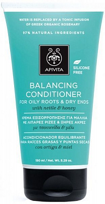 Кондиционер для волос Apivita для волос с жирными корнями и сухими кончиками с крапивой и прополисом 150 мл