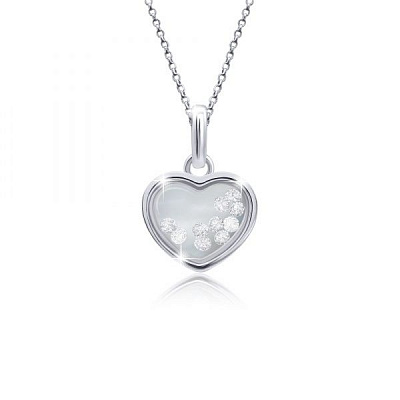 Кулон UMa&UMi Сердце малое с подвижными вставками бесцветный