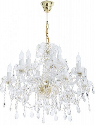 Люстра подвесная Crystal Life 12x40 Вт E14 золото A2320LM-4-8GO 