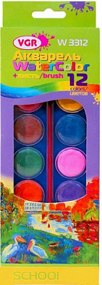 Фарби акварельні Я07804_W3312 12 кольорів VGR