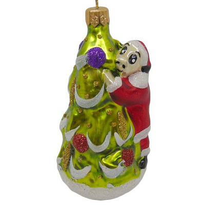 Елочная игрушка формовая Ф-643 Бык с елкой 10,5 см 