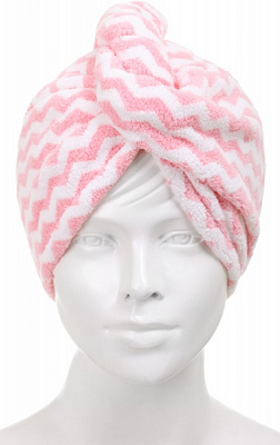 Чалма Zigzag 25x65 см розовый с белым Luna 