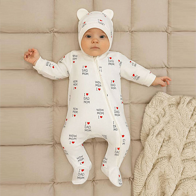 Комбинезон унисекс Blanka Люблю папу маму р.68-74 бежевый 110867