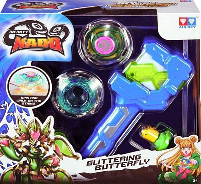 Юла Auldey Infinity Nado серия Атлетик Glittering Butterfly с устройством старта YW624503