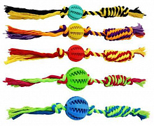 Іграшка для собак Zoomax Грейфер Канат з грузом і м’ячем масажним 5x10x40 см ER016
