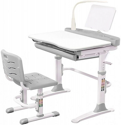 Комплект стіл і стілець Evo-kids Evo-19 G (з лампою) сірий