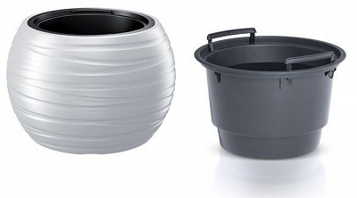 Горшок для цветов Prosperplast MAZE 396х260 мм круглый белый 