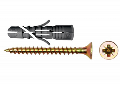 Дюбель распорный полипропилен с шурупом 43898 6x30 мм 100 шт. Expert Fix