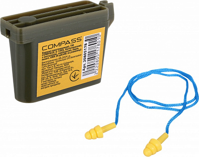 Беруши Compass противошумовые с веревкой желтый SNR 29 дБ пара E-1002