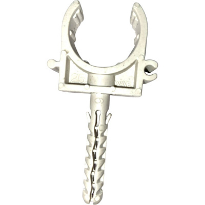 Клипса для круглого кабеля UP! (Underprice) D 25 мм с ударным шурупом 25 шт. серый