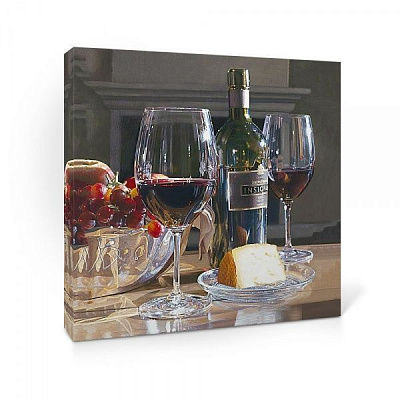 Репродукція Wine and cheese 48x48 см i_48_00026