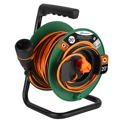 Подовжувач садовий Electraline Electralock 2x1,5 мм без заземлення 1 гн. чорний із помаранчевим 20 м 49245