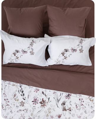 Комплект постельного белья Boutique Brown 2 белый с коричневым La Nuit 