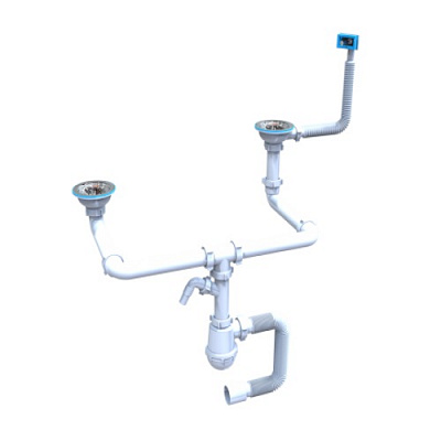 Сифон Water House Лотос-Мойка - BIG-DUPLEX-UNIVER- ЭКОНОМ МЕСТО MDU-312S-ES