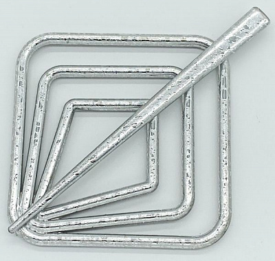 Заколка Квадрат 85х85 мм мокре срібло В0001-2а MISLT