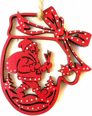 Підвіска Оберіг Дід Мороз 9,5 см червоний 1220342